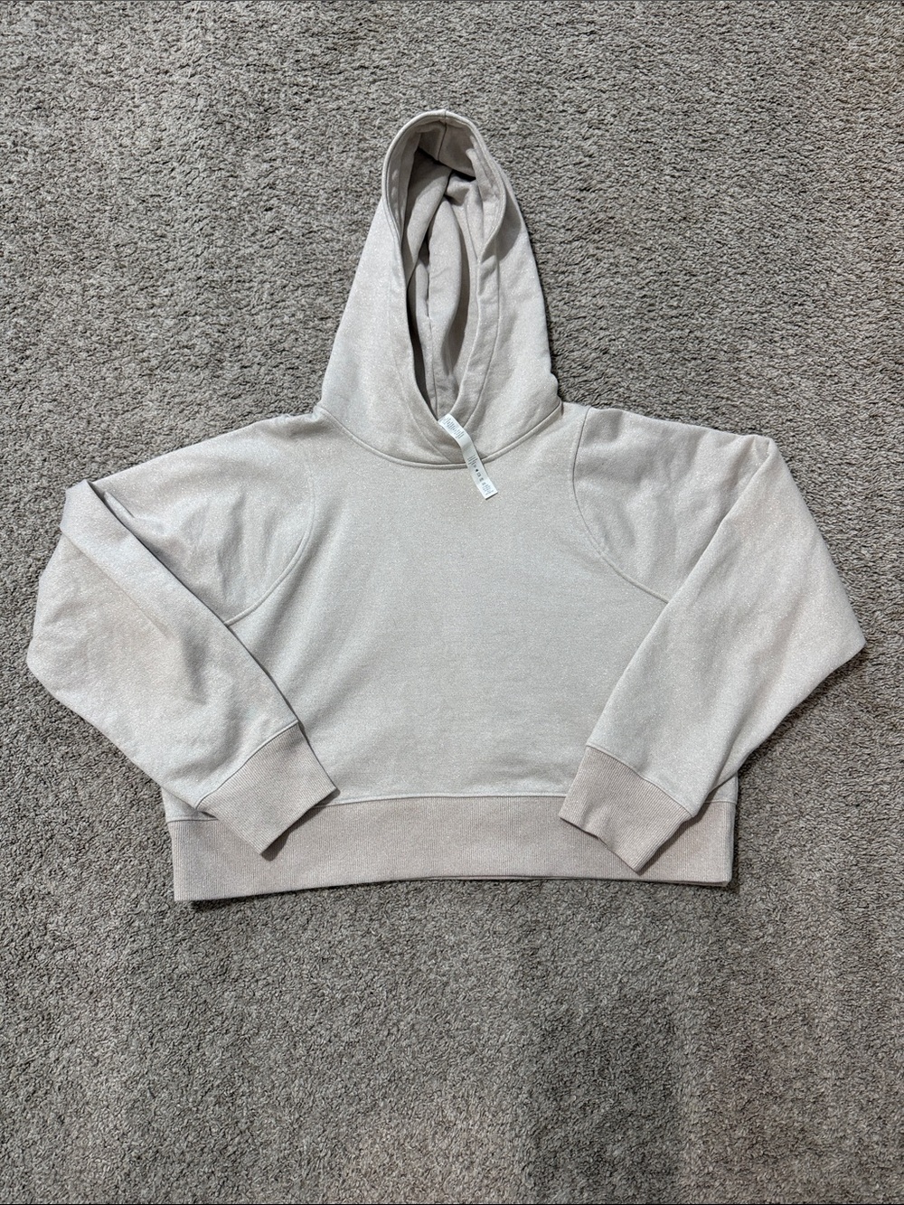 lululemon athletica Cropped Hooded beige with gold sparkle Sweatshirt